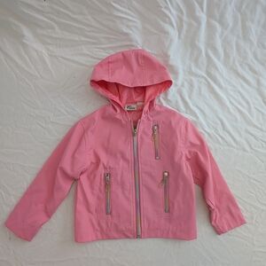 Girl Identity Pink Kids Raincoat With Rainbow Zippers